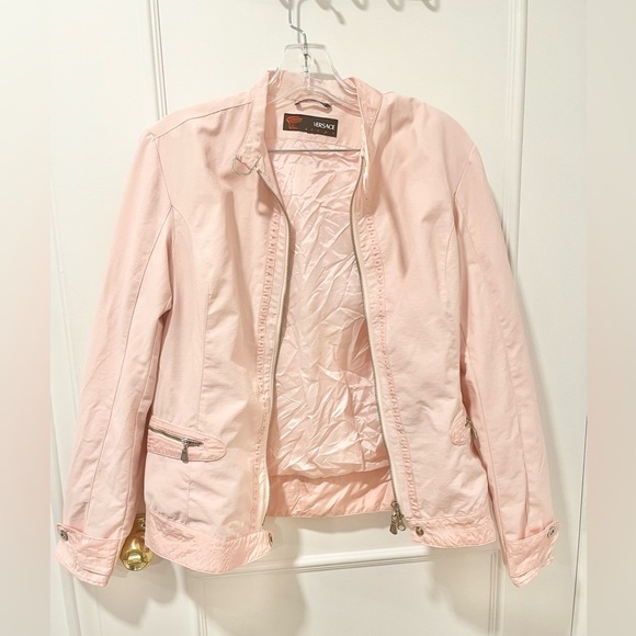 Versace Sport Pink Zip-Up Jacket Luxury Italian Designer Outerwear Windbreaker - Picture 9 of 13